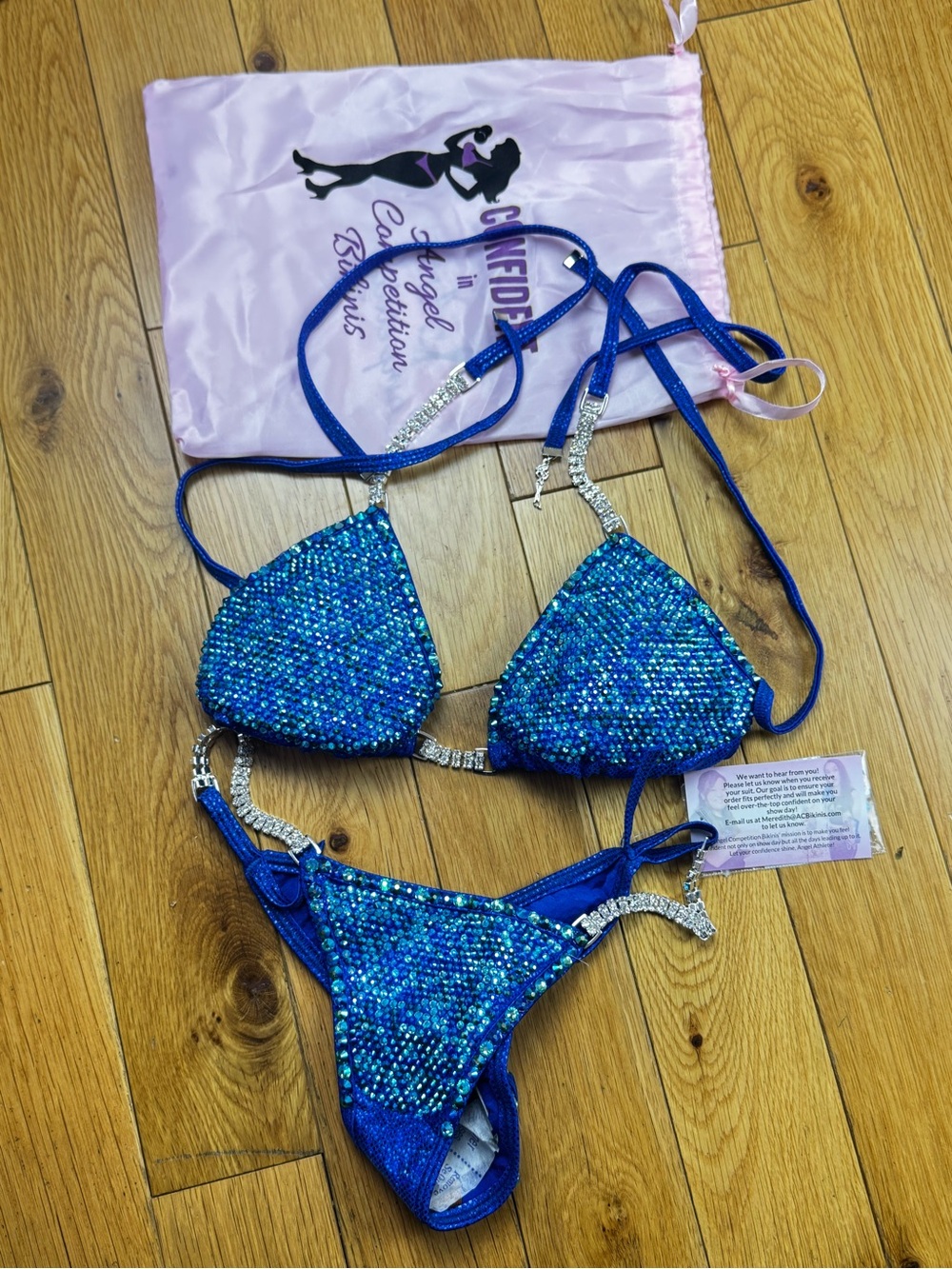 Competition Blue Sequin Bikini Set